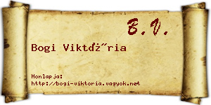 Bogi Viktória névjegykártya